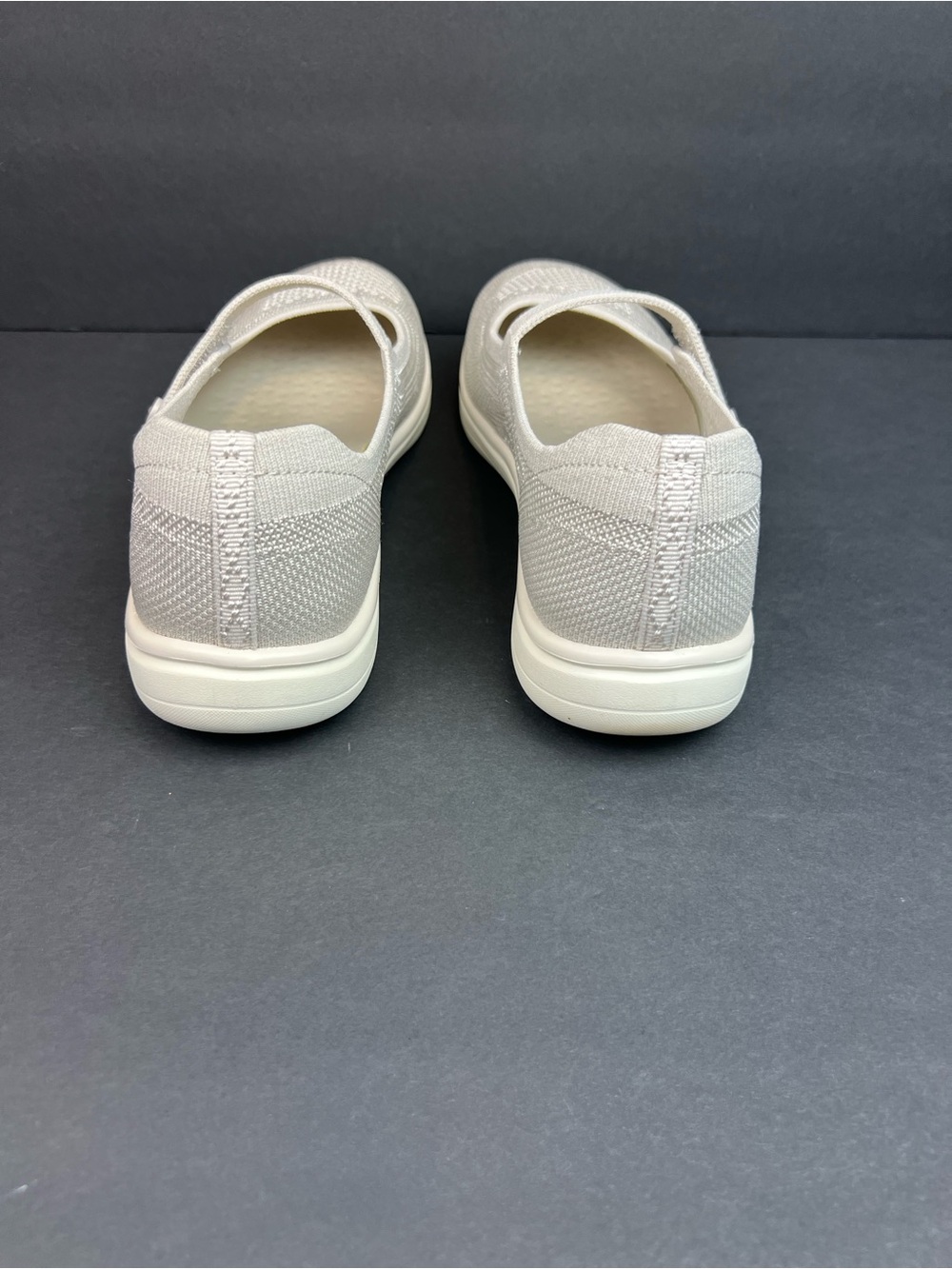 Skechers Knit Mary Jane Slip-On in Light Gray and White Size 9 - Picture 6 of 8